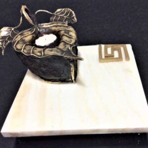 Tealight stone and brass